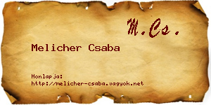 Melicher Csaba névjegykártya